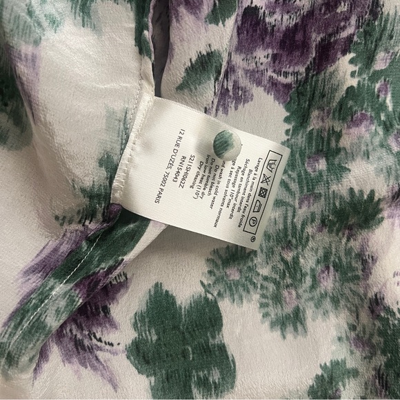 Sézane Ann Shirt - Maxi purple flowers - Silk - Picture 6 of 8